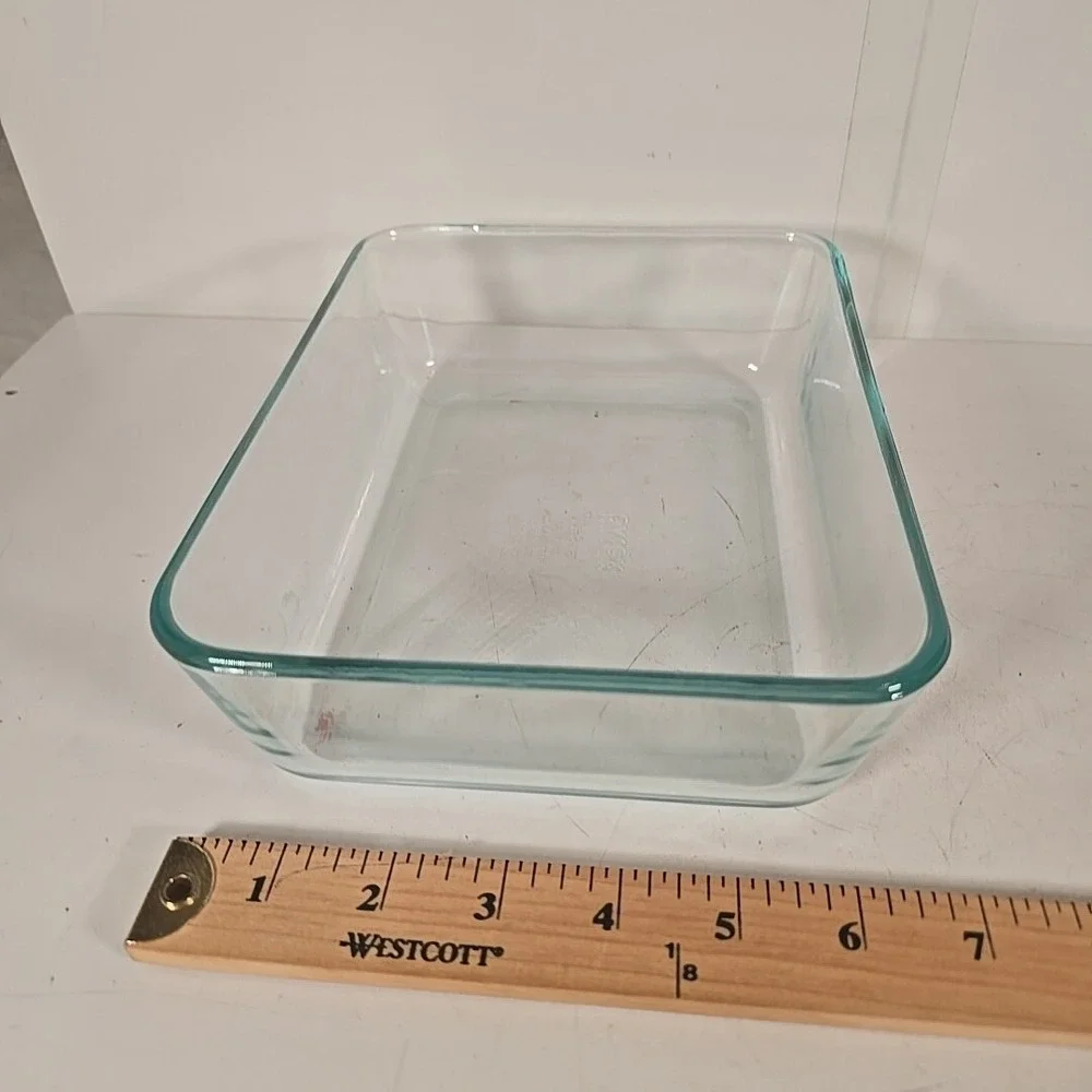 Pyrex 7211 6 Cups Baking Dish Clear Blue Tint‎ Glass